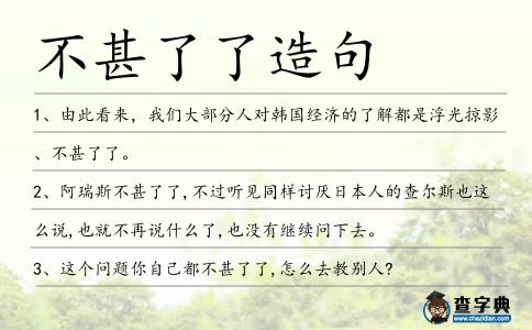 不甚了了造句