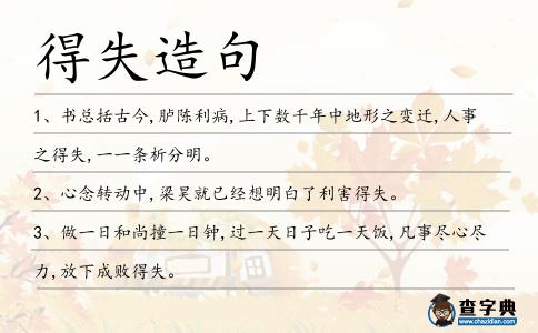 得失造句