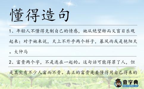 懂得造句
