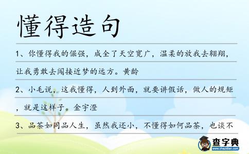 懂得造句