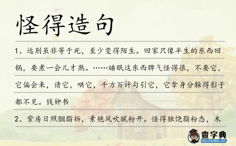 怪得造句