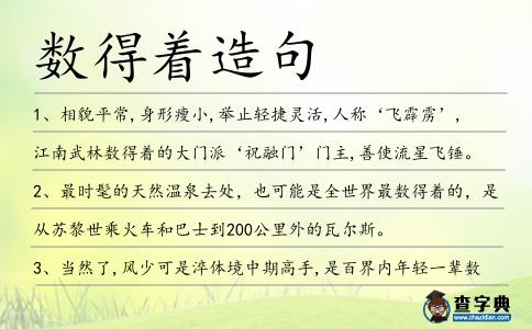 數得著造句