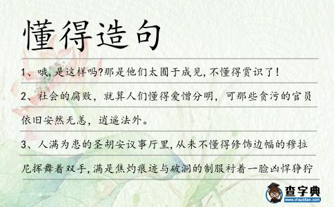 懂得造句