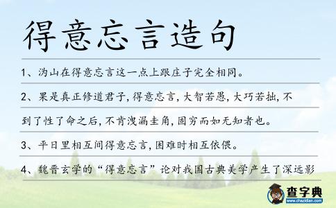 得意忘言造句