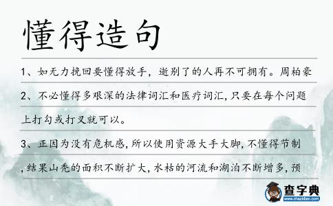 懂得造句