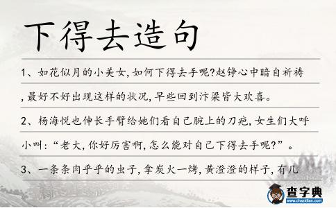 下得去造句