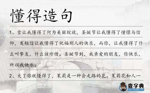 懂得造句