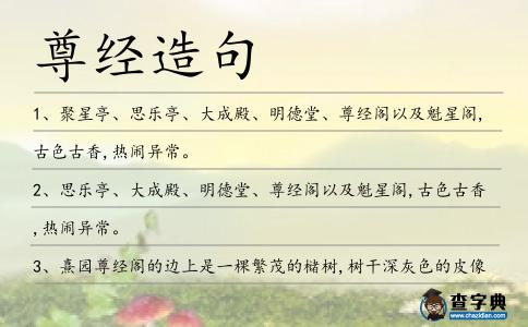 尊經造句