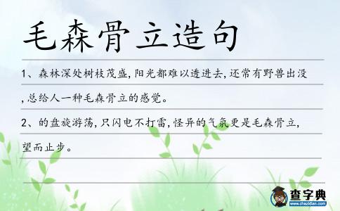 毛森骨立造句