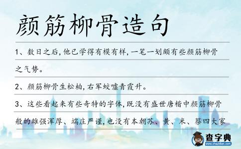 顏筋柳骨造句