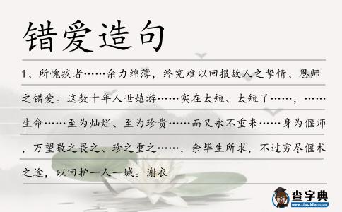 錯愛造句