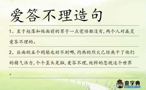 愛答不理造句