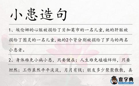 小患造句