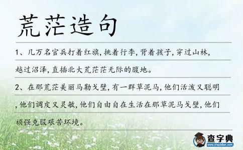 荒茫造句