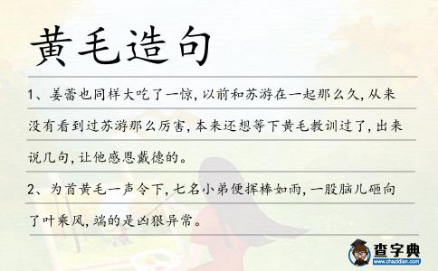 黃毛造句