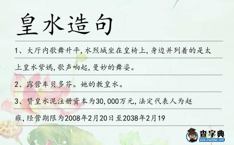 皇水造句