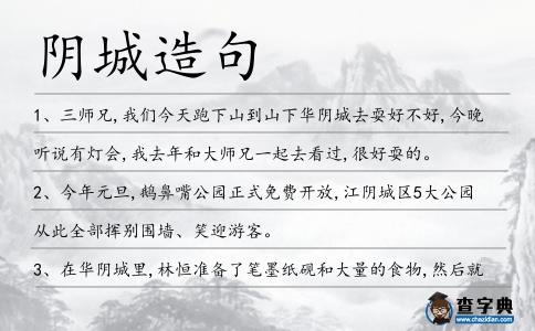 陰城造句