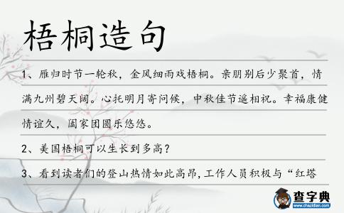 梧桐造句