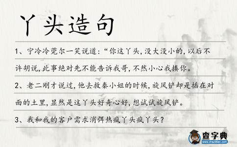 丫頭造句