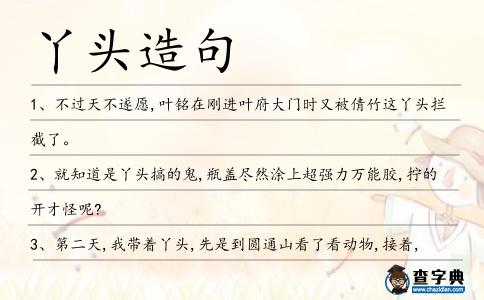丫頭造句