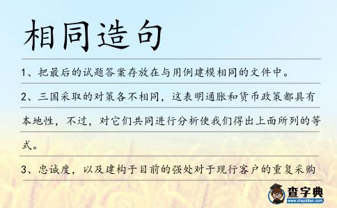 相同造句