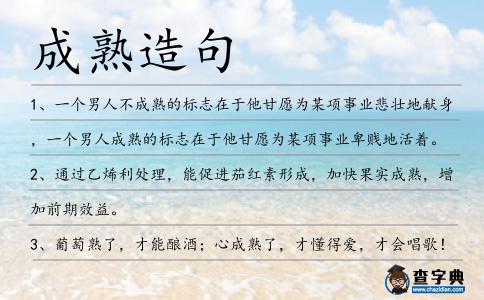 成熟造句