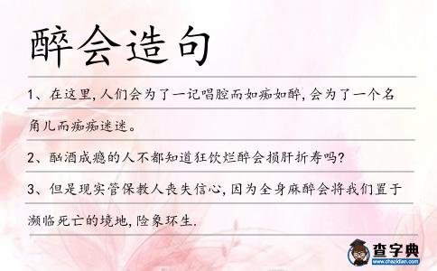 醉會造句