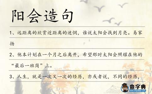 陽會造句