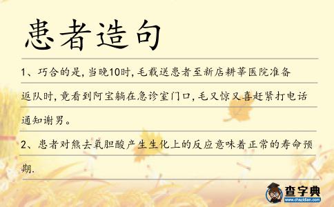 患者造句