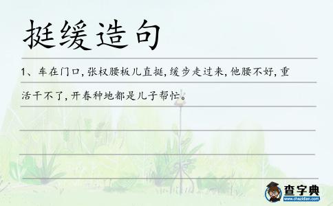挺緩造句