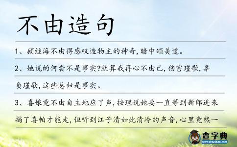 不由造句