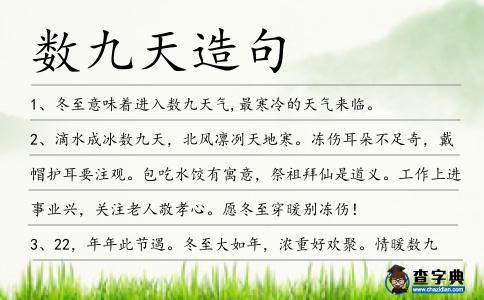 數九天造句