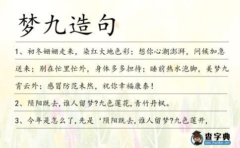 夢(mèng)九造句
