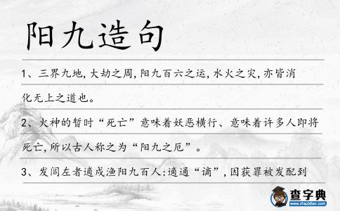 陽九造句