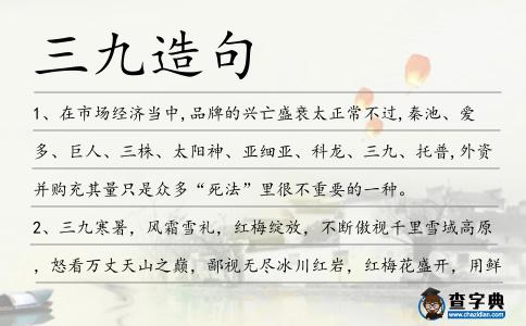 三九造句