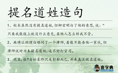 提名道姓造句