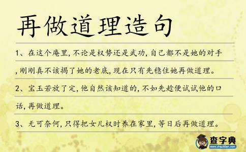 再做道理造句