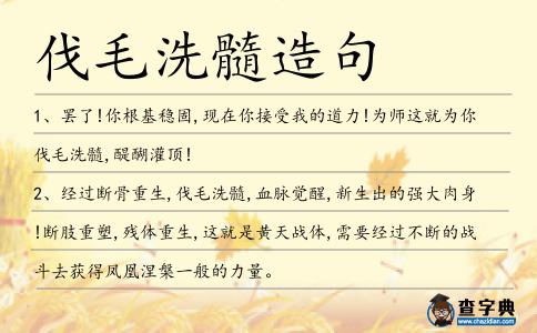 伐毛洗髓造句