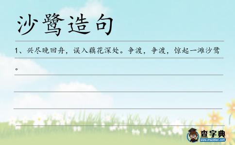 沙鷺造句