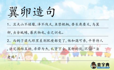 翼卵造句