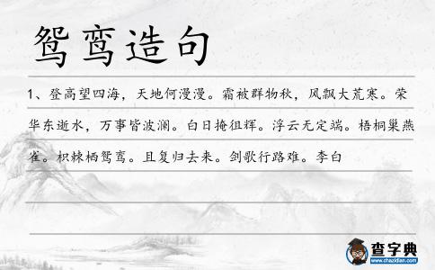 鴛鸞造句