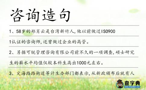 咨詢造句