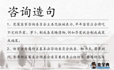 咨詢造句