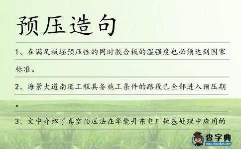 預(yù)壓造句