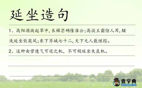 延坐造句