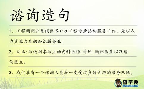 諮詢造句