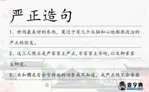 嚴(yán)正造句