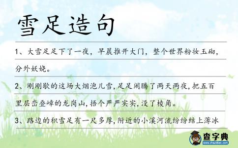 雪足造句