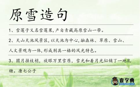 原雪造句