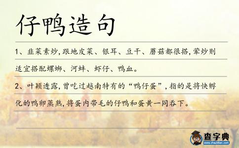 仔鴨造句